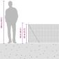 Preview: Zaunpfosten Silber 10 x 0,8 m (12 x 12 mm Maschendraht) Stahl