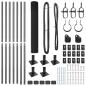 Preview: Zaunpfosten Grau 10 x 0,8 m (19 x 19 mm Maschen) Stahl und PVC