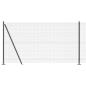 Preview: Zaunpfosten Grau 25 x 1,2 m (16 x 16 mm Maschen) Stahl und PVC