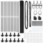 Preview: Zaunpfosten Grau 25 x 1,5 m (16 x 16 mm Netz) Stahl und PVC