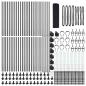 Preview: Zaunpfosten Grau 100 x 0,5 m (16 x 16 mm Maschen) Stahl und PVC
