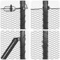 Preview: Sechseckzaun mit Pfosten 50 x 1,2 m PVC-beschichteter Stahl