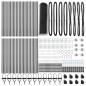 Preview: Sechseckzaun mit Pfosten 100 x 1 m PVC-beschichteter Stahl Grau