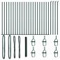 Preview: Sechseckzaun mit Betonsockel 50 x 1,6 m PVC-beschichteter Stahl