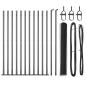 Preview: Sechseckzaun mit Betonsockel 25 x 1 m PVC-beschichteter Stahl
