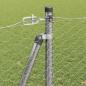 Preview: Sechseckzaun mit Betonsockel 10 x 1,2 m Verzinkter Stahl Silber