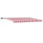 Preview: Manueller Markisenrahmen mit LEDs Rot und Weiß 5 x 3 m