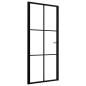 Preview: Innentür ESG Glas und Aluminium 93x201,5 cm Schwarz