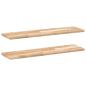 Preview: Schweberegale 2 Stk. 100x20x2 cm Massivholz Akazie Unbehandelt