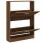 Preview: Schuhschrank Braun Eichen-Optik 59x17x81 cm Holzwerkstoff