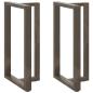 Preview: ARDEBO.de - Bartischbeine T-Form 2 Stk. Naturstahl 60x35x(100-101) cm Stahl
