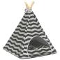 Preview: Haustier-Tipi mit Kissen Weiß und Grau 40 x 40 x 50 cm