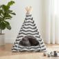 Preview: Haustier-Tipi mit Kissen Weiß und Grau 40 x 40 x 50 cm