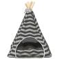 Preview: Haustier-Tipi mit Kissen Weiß und Grau 40 x 40 x 50 cm