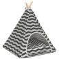 Preview: Haustier-Tipi mit Kissen Weiß und Grau 50 x 50 x 60 cm
