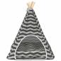 Preview: Haustier-Tipi mit Kissen Weiß und Grau 50 x 50 x 60 cm