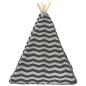 Preview: Haustier-Tipi mit Kissen Weiß und Grau 50 x 50 x 60 cm