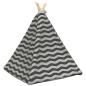 Preview: Haustier-Tipi mit Kissen Weiß und Grau 50 x 50 x 60 cm