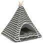 Preview: Haustier-Tipi mit Kissen Weiß und Grau 60 x 60 x 70 cm