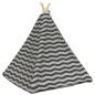 Preview: Haustier-Tipi mit Kissen Weiß und Grau 60 x 60 x 70 cm