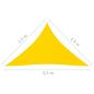 Preview: Sonnensegel Oxford-Gewebe Dreieckig 2,5x2,5x3,5 m Gelb
