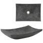 Preview: ARDEBO.de - Waschbecken 50x35x12 cm Marmor Schwarz