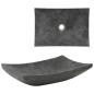 Preview: Waschbecken 50x35x12 cm Marmor Schwarz