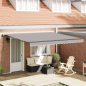 Preview: Einziehbare Markise Hellgrau 400 x 350 cm Stoff und Aluminium