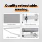 Preview: Ausziehbare Markise Hellgrau 450 x 300 cm Stoff und Aluminium
