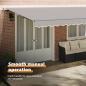 Preview: Einziehbare Markise Hellgrau 600 x 300 cm Polyester und Stahl