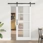 Preview: ARDEBO.de - Schiebetür ORKDAL Weiß 83 x 202 cm Massivholz Kiefer und Glas