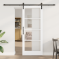 Preview: Schiebetür ORKDAL Weiß 83 x 202 cm Massivholz Kiefer und Glas