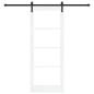 Preview: Schiebetür ORKDAL Weiß 83 x 211 cm Massivholz Kiefer und Glas