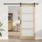 Preview: Schiebetür ORKDAL Natur 93 x 211 cm Massivholz Kiefer und Glas