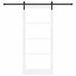 Preview: Schiebetür ORKDAL Weiß 93 x 211 cm Massivholz Kiefer und Glas