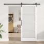 Preview: Schiebetür ORKDAL Weiß 93 x 211 cm Massivholz Kiefer und Glas