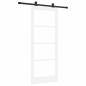 Preview: Schiebetür ORKDAL Weiß 83 x 202 cm Massivholz Kiefer und Glas