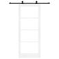 Preview: Schiebetür ORKDAL Weiß 83 x 202 cm Massivholz Kiefer und Glas