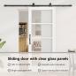 Preview: Schiebetür ORKDAL Weiß 83 x 202 cm Massivholz Kiefer und Glas