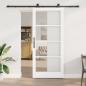 Preview: ARDEBO.de - Schiebetür ORKDAL Weiß 93 x 211 cm Massivholz Kiefer und Glas