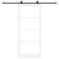 Preview: Schiebetür ORKDAL Weiß 93 x 211 cm Massivholz Kiefer und Glas