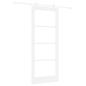 Preview: Schiebetür Weiß 83 x 202 cm Massivholz Kiefer und Glas