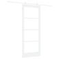 Preview: Schiebetür Weiß 83 x 202 cm Massivholz Kiefer und Glas