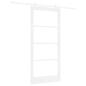 Preview: Schiebetür 93 x 202 cm Massivholz Kiefer und Glas Weiß