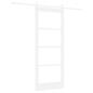 Preview: Schiebetür 83 x 202 cm Massivholz Kiefer und Glas Weiß