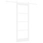 Preview: Schiebetür Weiß 83 x 211 cm Massivholz Kiefer und Glas