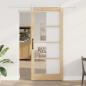 Preview: ARDEBO.de - Schiebetür 93 x 211 cm Massivholz Kiefer und Glas Natur