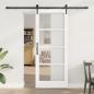 Preview: Schiebetür ORKDAL Weiß 83 x 202 cm Massivholz Kiefer und Glas