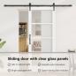 Preview: Schiebetür ORKDAL Weiß 83 x 202 cm Massivholz Kiefer und Glas