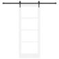 Preview: Schiebetür ORKDAL Weiß 83 x 211 cm Massivholz Kiefer und Glas